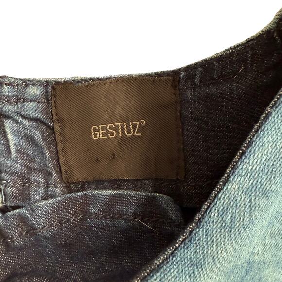 Gestuz Structured Denim Patchwork Long Sleeve Bodycon Mini Dress EU 40 US 8 - Picture 5 of 10